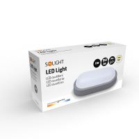 Solight LED venkovní osvětlení oválné, 13W, 910lm, 4000K, IP54, 21cm, šedá barva - WO7 (8) (8)