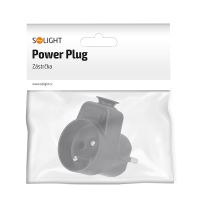 Solight zástrčka úhlová, s průběžnou zásuvkou, IP20 černá - P75B_7 (6)