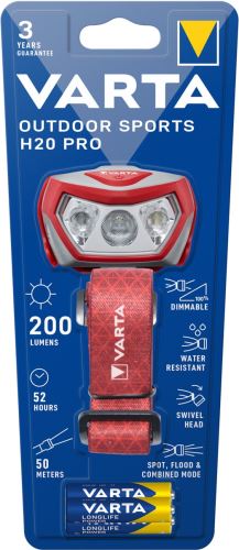 Čelová svítilna VARTA 17650 OUTDOOR SPORTS H20 Pro , LED, 200lm, vč.3xAAA
sv.VARTA čel.