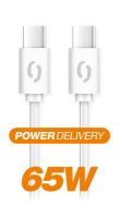 Datový kabel ALIGATOR POWER 65W, USB-C/USB-C 3A 1,5m, bílý_4 (3)