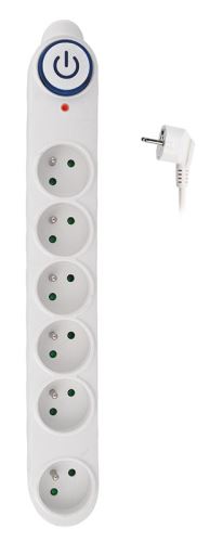 Solight přepěťová ochrana, 150J, 6 zásuvek, 3m, bílá - PO63_1