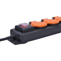 Solight prodlužovací přívod IP44, 4 zásuvky, gumový kabel, vypínač, venkovní, 10m - PP (2) (2)