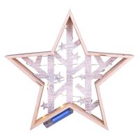 Solight LED vánoční hvězda, přírodní dřevo 2 x AA , teplá bílá - 1V231ván.HVĚZDA 20LED p
