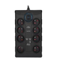 Solight přepěťová ochrana, 8z, USB A+CA, 2m, černá - PO80B_3 (2)