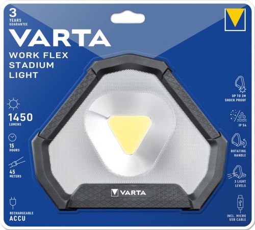 Svítilna VARTA 18647 LED nabíjecí, WORK FLEX STADIUM LIGHTsv.VARTA WorkFlex Stadium 1450