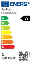 LED žárovka Ecolite LED2,3W-RETRO/A60/E27 teplá bílá, energ.třída "A"  EE534306_2 (1)