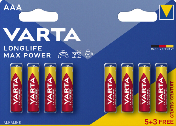 Baterie Varta 4703, AAA/R03 B8 5+3