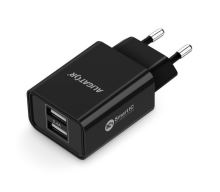 Chytrá síťová nabíječka ALIGATOR 2.4A, 2xUSB, smart IC, černá_2 (1)