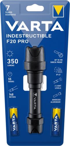 Svítilna VARTA LED 1W, vč.2R6, kovová, INDESTRUCTIBLE F20 Prosv.VARTA Indes.F20 350lm +2