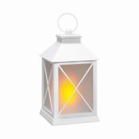 Solight LED vánoční lucerna bílá, 20cm, časovač, 2x AA - 1V288