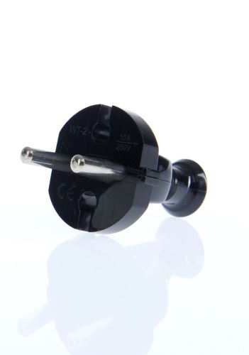 Instalační vidlice WT-2 2P přímá, černá, W-98132