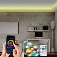 Solight wifi Smart LED světelný pás, RGB, 5m, sada s adaptérem a dálkovým ovladačem -  (1) (1)
