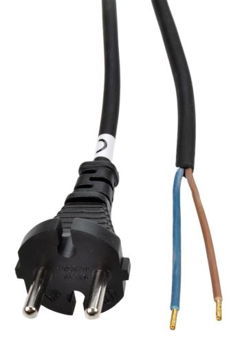 Solight flexo šňůra, 2x 1mm2, gumová, černá, 5m - PF31_1