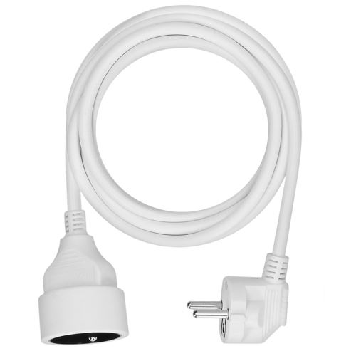 Solight prodlužovací přívod 3m, 1 zásuvka, 16A/3680W, PVC, bílý - PS03X_1