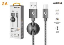 Datový kabel ALIGATOR PREMIUM 2A, USB-C, 1m, černý_6 (5)