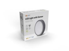 Solight LED venkovní osvětlení se senzorem Siena, šedé, 20W, 1500lm, 4000K, IP54, 23cm (7) (7)