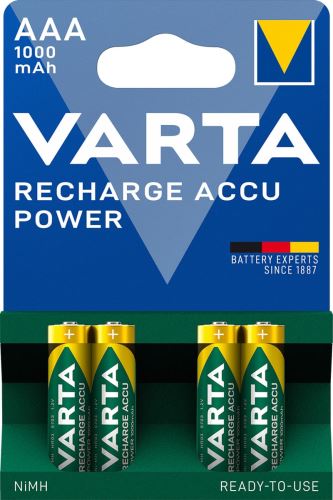 Baterie Varta Power ACCU R2U 1000 mA, R03/AAAVARTA  akuR03 1Ah B4 R2U_1
