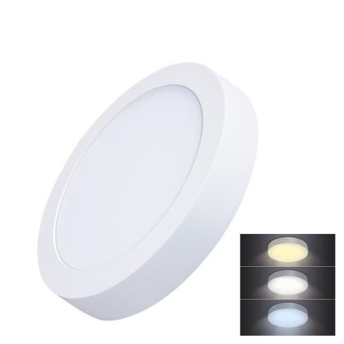 Solight LED mini panel CCT, přisazený, 18W, 1530lm, 3000K, 4000K, 6000K, kulatý - WD172_