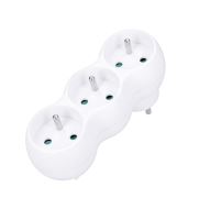 Solight rozbočka s podpěrou, 3 x 10A, bílá - P101_2 (1)