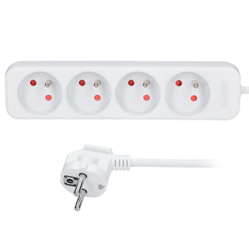 Solight prodlužovací přívod, 4 zásuvky, bílý, 5m - PP23_1