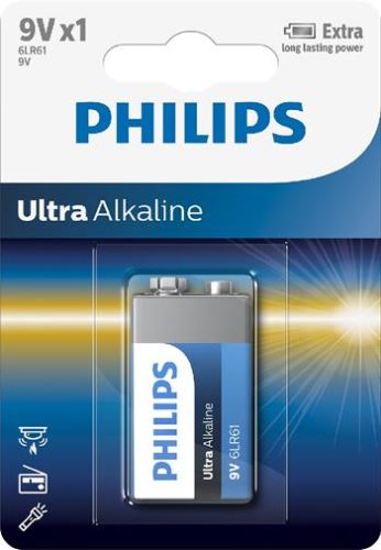 Baterie Philips 6LR61E1B/10 Ultra alkalická 9V 1ks_1