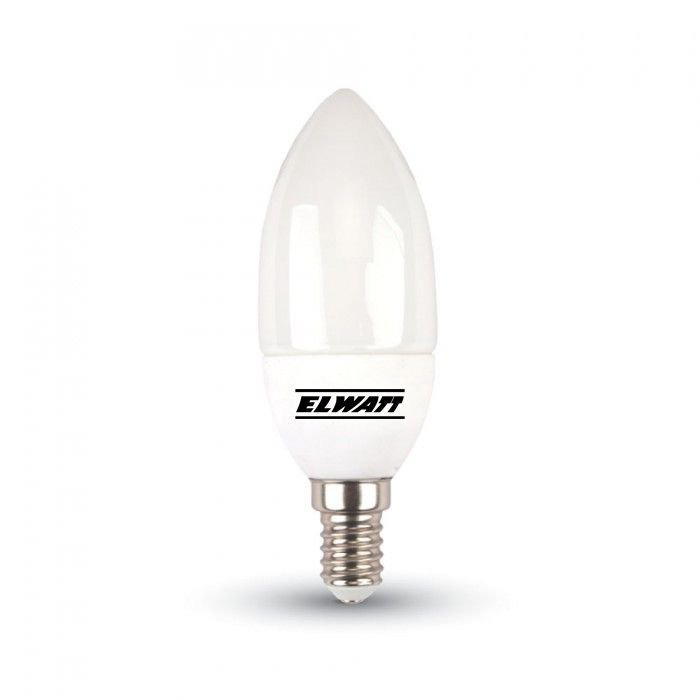 LED žárovka Elwatt E14 svíčka B37 6,5W/40W teplá bílá 3000K ELW-164