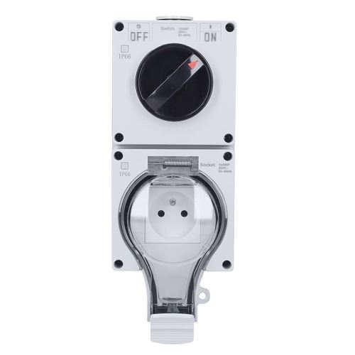 Solight zásuvka IP66 s vypínačem, vodotěsná a prachotěsná - 5B351_1