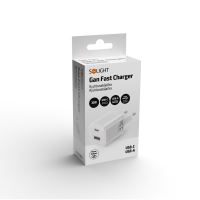 Solight 33W GaN fast charge USB-A + USB-C adaptér, bílý - DC75W_4 (3)