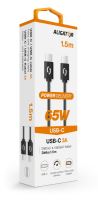 Datový kabel ALIGATOR POWER 65W, USB-C/USB-C 3A 1,5m, černý_5 (4)