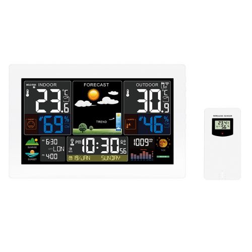 Solight meteostanice, extra velký barevný LCD, teplota, vlhkost, tlak, RCC, USB nabíjení