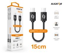 Datový kabel ALIGATOR POWER USB-C/USB-C 15cm, černý_3 (2)