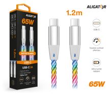 Datový kabel ALIGATOR POWER 3A 65W, USB-C/USB-C, 1,2m svítící_3 (2)