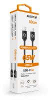 Datový kabel ALIGATOR POWER 65W, USB-C/USB-C 3A 0,5m, černý_5 (4)
