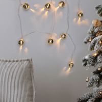 Solight LED vánoční řetěz rolničky, 10x LED, zlatá, 1,5m, 2x AA - 1V272_2 (1)