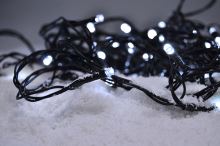 Solight LED venkovní vánoční řetěz, 100LED, 10m, 3m přívod, 8 funkcí, IP44. 3x AA, studená bílá - 1V57-W