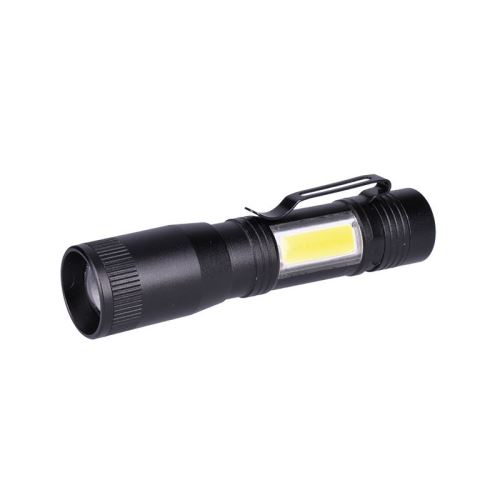 Solight LED kovová svítlna 3W + COB, 150 + 60lm, AA, černá - WL115sv. kov R6x1 LED3W+COB