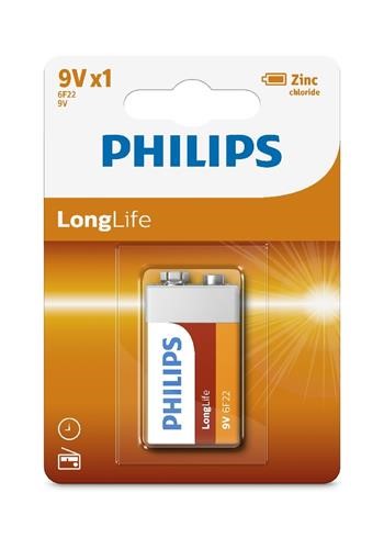 Baterie Philips 6F22L1B/10 LongLife 9V 1-blister_1
