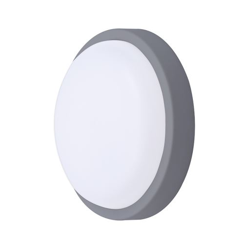 Solight LED venkovní osvětlení kulaté, 13W, 910lm, 4000K, IP54, 17cm, šedá barva - WO745
