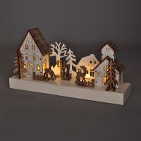 Solight LED vánoční vesnička, 34x17cm, dřevo, 4 LED, 2x AA - 1V256_4 (3)