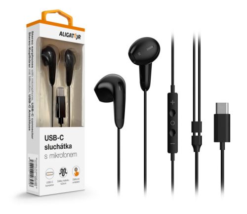 Sluchátka ALIGATOR ALIGATOR AE007 Cool Music, USB-C, černá_1
