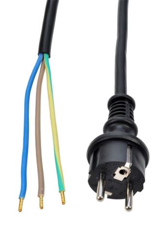 Solight flexo šňůra, 3x 1mm2, gumová, černá, 5m - PF35_1