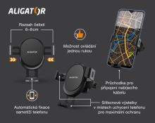 Držák do auta s automatickou fixací HA18 Aligator Catch do ventilační mřížky, univerzá (2) (2)
