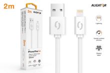 Datový kabel ALIGATOR 2A iPhone lightning 2m, bílý_3 (2)