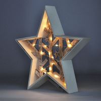 Solight LED vánoční hvězda, přírodní dřevo 2 x AA , teplá bílá - 1V231ván.HVĚZDA 20LED (2) (2)