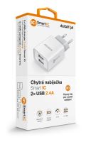 Chytrá síťová nabíječka ALIGATOR 2.4A, 2xUSB, smart IC, bílá_6 (5)
