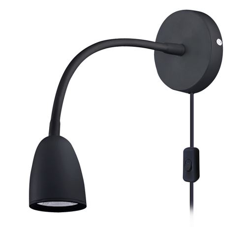 Solight LED nástěnná lampička, stmívatelná, 4W, 280lm, 3000K, černá - WO54-B_1