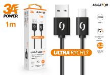 Datový kabel ALIGATOR 3A USB-C 2m, černý_3 (2)