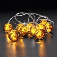Solight LED vánoční řetěz rolničky, 10x LED, zlatá, 1,5m, 2x AA - 1V272_4 (3)