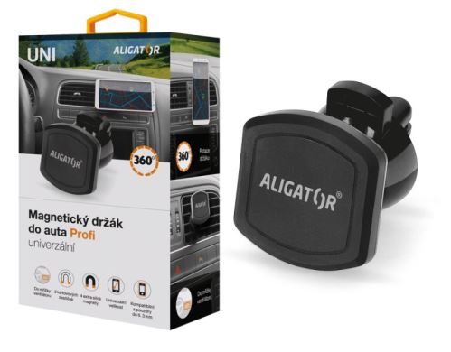 Držák ALIGATOR HA09, magnet., do vent.mřížky auta., univerzální, 360°_1
