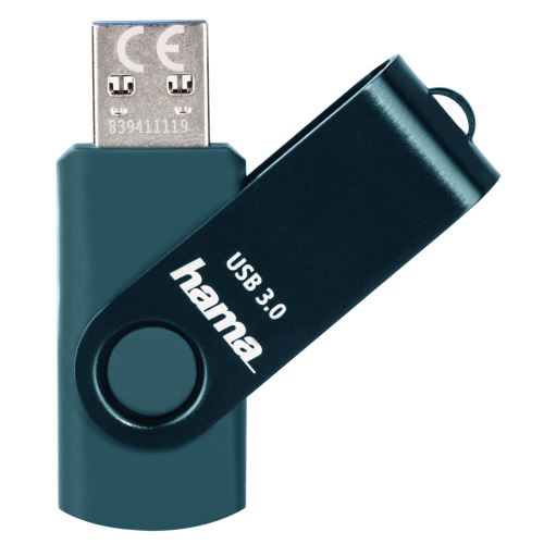 Hama USB 3.2 Flash Drive Rotate, 32 GB, 70 MB/s, petrolejová modrá  182463